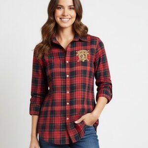 New Ralph Lauren Sport RIDERS AND JOCKEY CLUB TARTAN PLAID GINGHAM POLO SHIRT